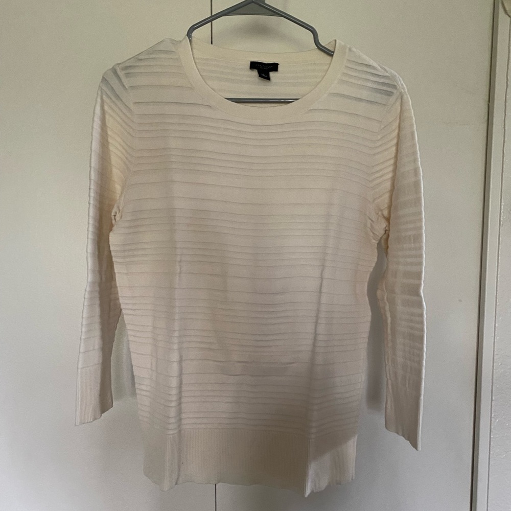 Cream Sweater w/ Striping